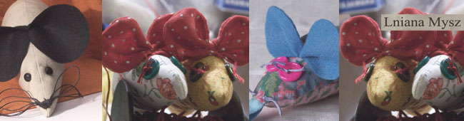 Lniana Mysz, myszy lalki zabawki Mice dolls toys