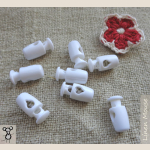 Stoper Mini do Cienkiego Sznurka Biały 10 szt