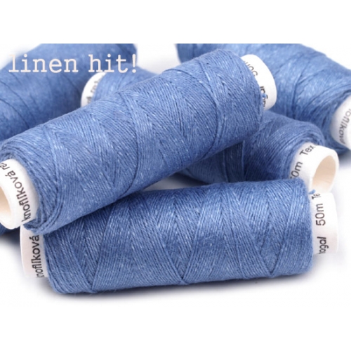 Nici Lniane Jeans 40x3 do szycia maszynowego i ręcznego szpulka 50m