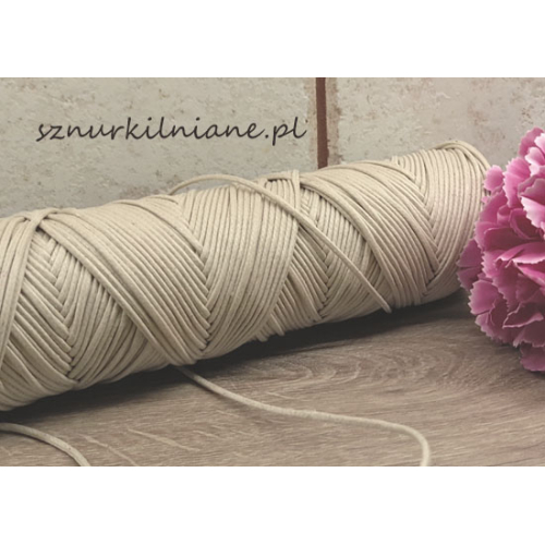 sznurek lniany pleciony woskowany linen cord