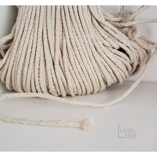 sznurek lniany pleciony plaited linen cord