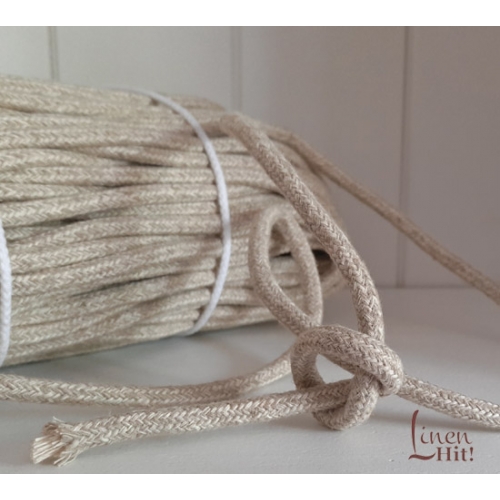 sznurek lniany pleciony linen braided cord