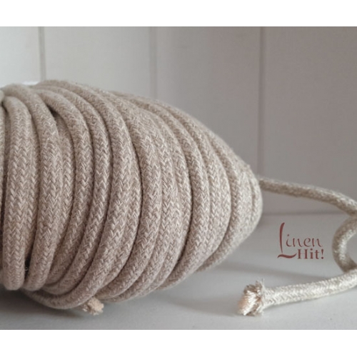 sznurek lniany pleciony linen braided cord