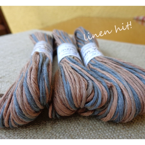 włóczka lniana ręcznie barwiona linen yarn hand-dyed