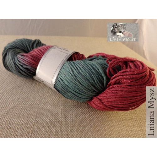 włóczka lniana ręcznie barwiona linen yarn hand-dyed