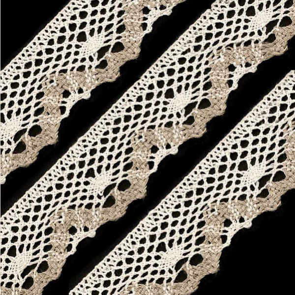 koronka lniana, linen lace.
