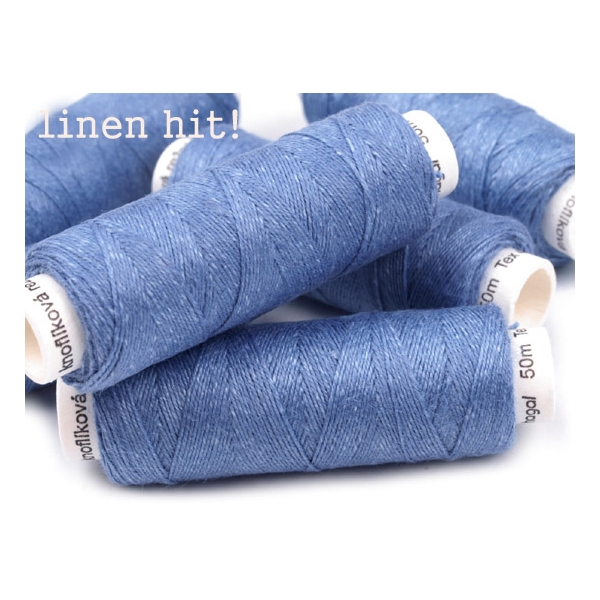 Nici Lniane Jeans 40x3 do szycia maszynowego i ręcznego szpulka 50m
