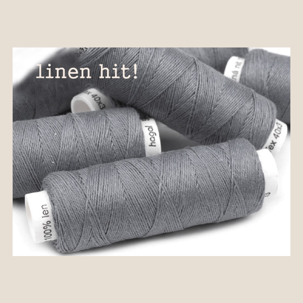 Nici Lniane Szare Ciemne 40x3 do szycia maszynowego i ręcznego szpulka 50m