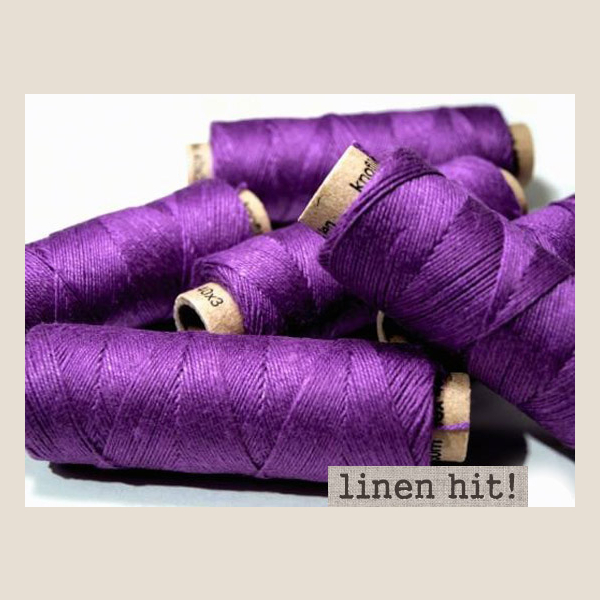 Nici Lniane Fiolet 40x3 do szycia maszynowego i ręcznego szpulka 50m