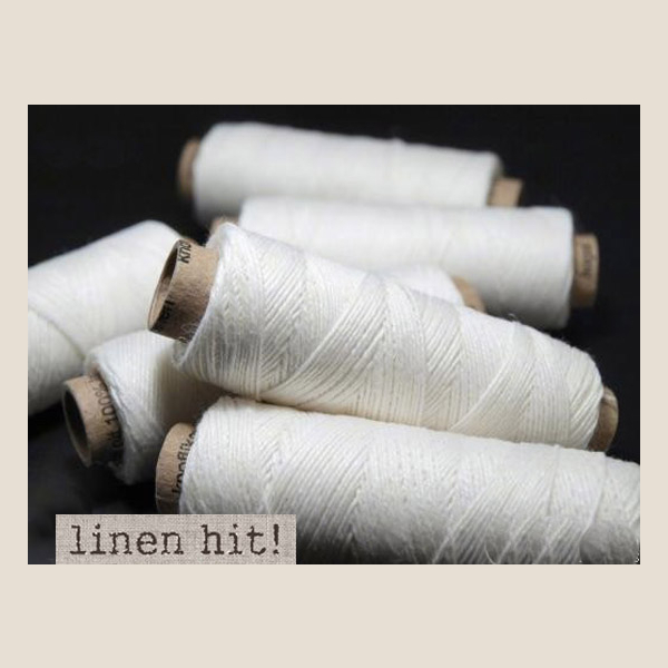 Nici Lniane Białe 40x3 do szycia maszynowego i ręcznego szpulka 50 m