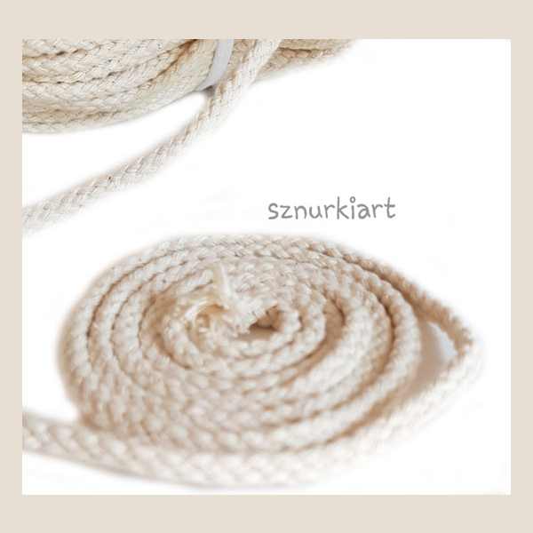sznurek bawełniany pleciony braided cotton cord