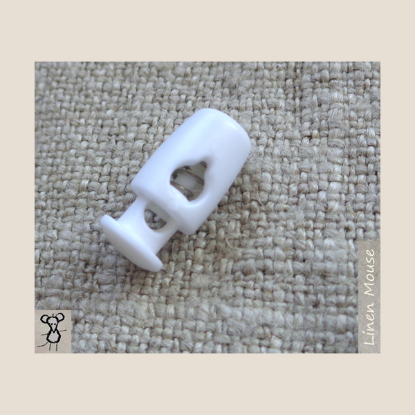 Stoper Mini do Cienkiego Sznurka Biały 10 szt