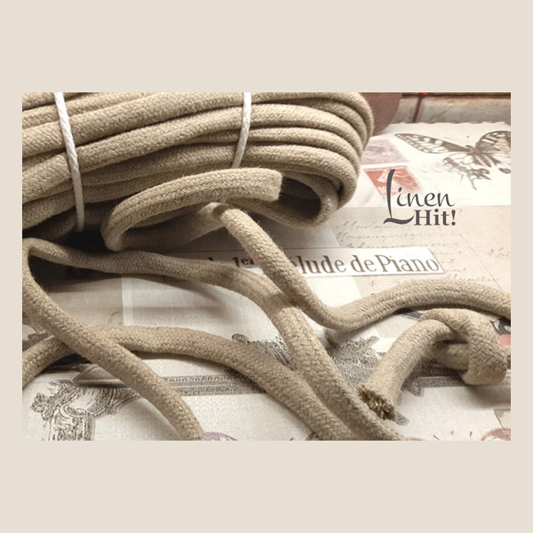 gruby sznurek lniany, thick linen cord.