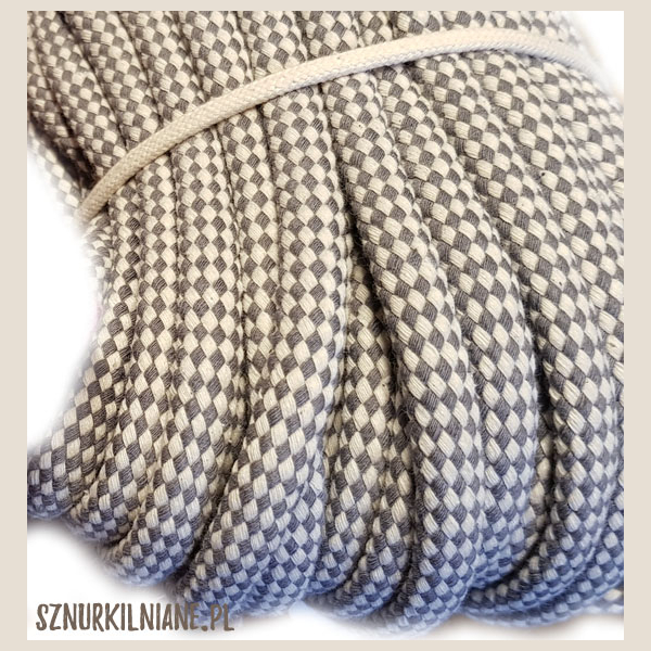 lina w kratkę cotton rope checkered