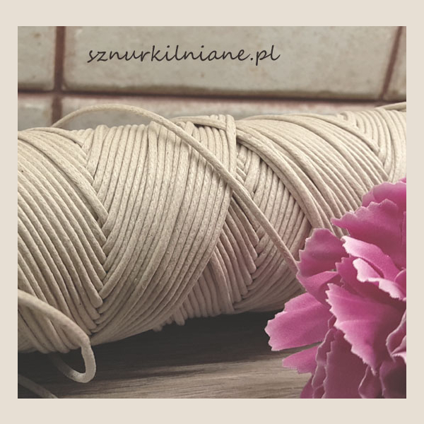 sznurek lniany pleciony woskowany linen cord
