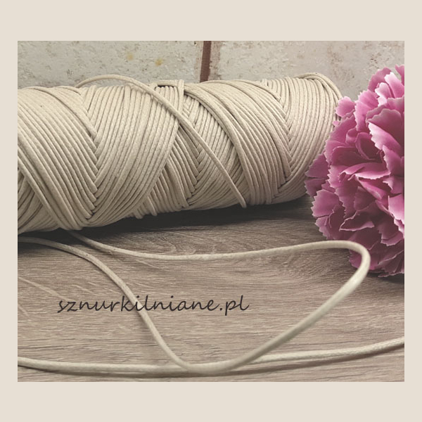sznurek lniany pleciony woskowany linen cord