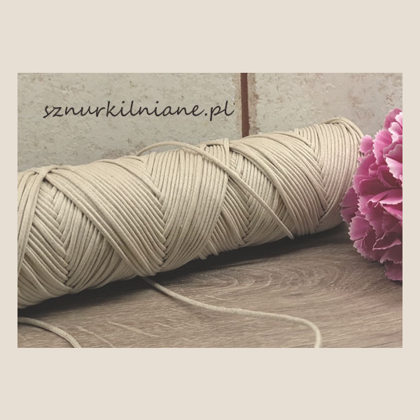 sznurek lniany pleciony woskowany linen cord
