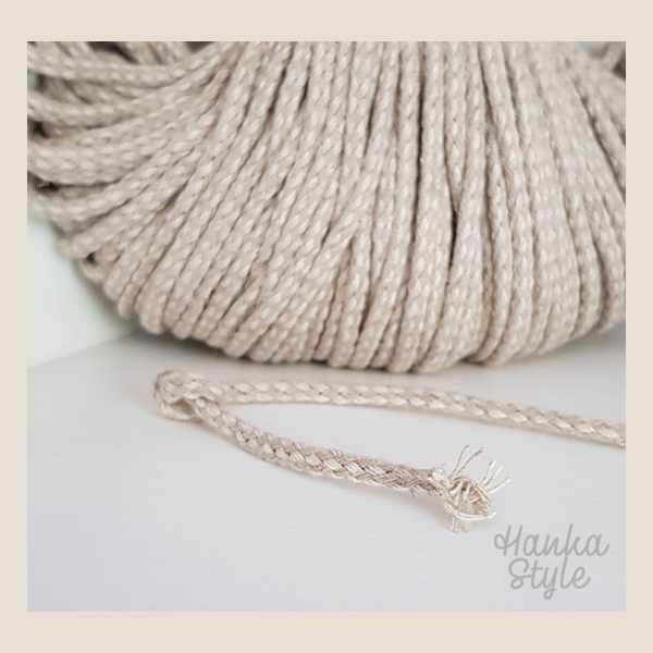 sznurek lniany pleciony plaited linen cord