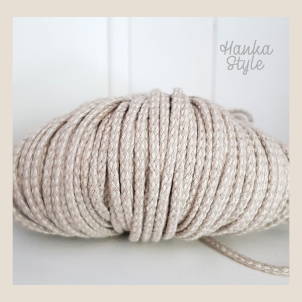 sznurek lniany pleciony plaited linen cord