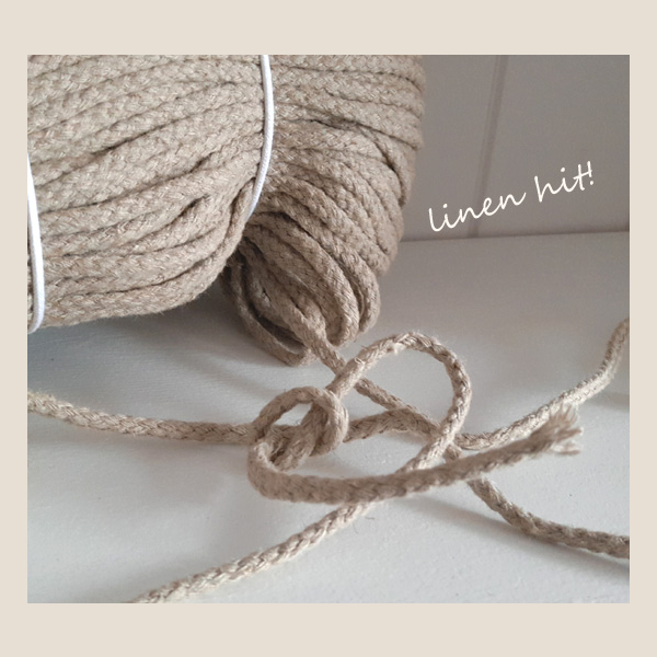 sznurek lniany pleciony linen plaited cord