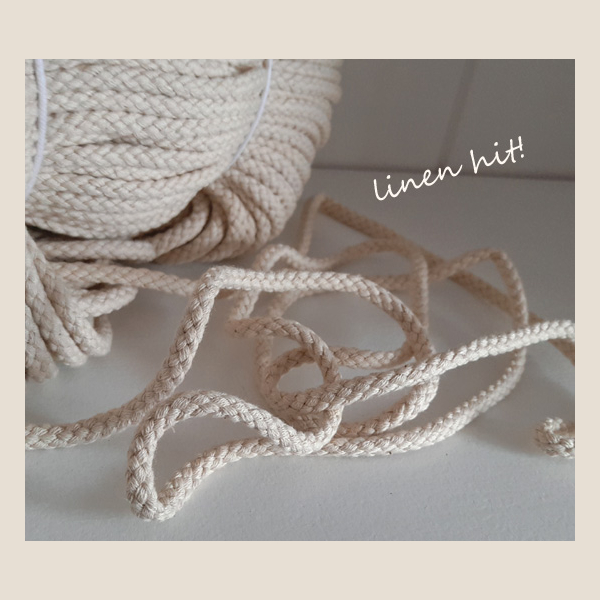 sznurek lniany pleciony linen plaited cord