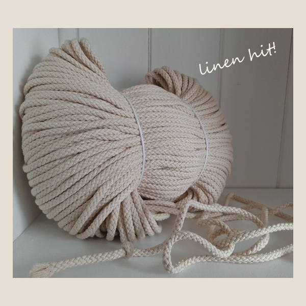 sznurek lniany pleciony linen plaited cord