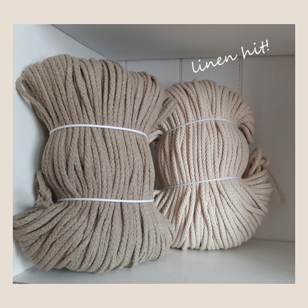 sznurek lniany pleciony linen plaited cord