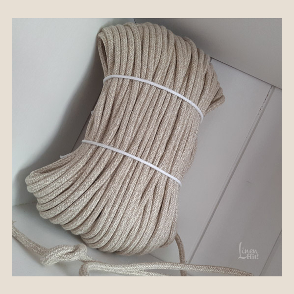sznurek lniany pleciony linen braided cord