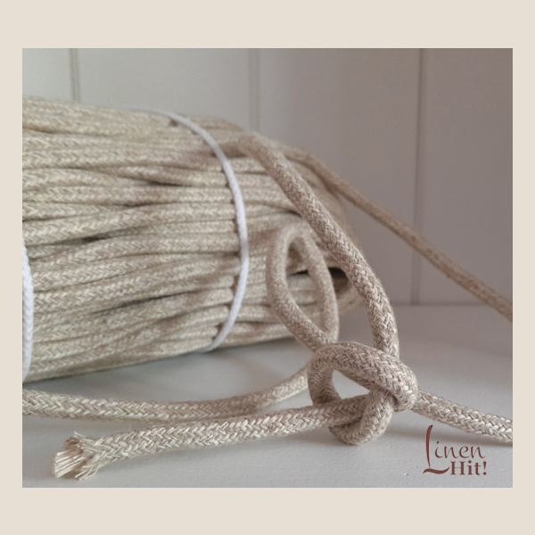 sznurek lniany pleciony linen braided cord