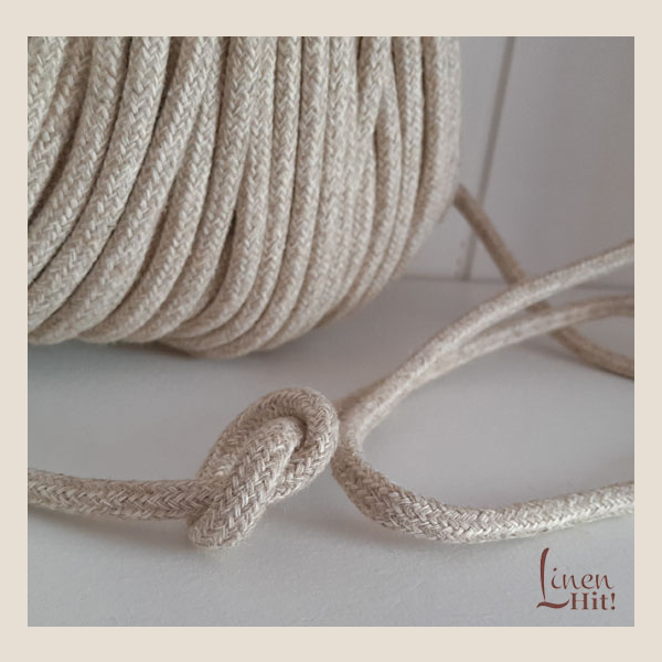 sznurek lniany pleciony linen braided cord