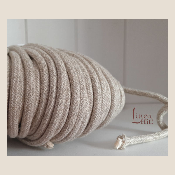 sznurek lniany pleciony linen braided cord