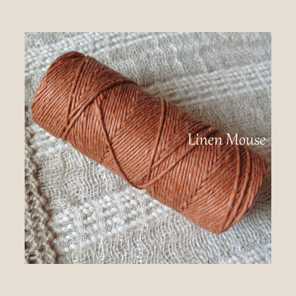 SZNUREK LNIANY 0,9 mm Brąz Terakota Mini Szpulka 30mb