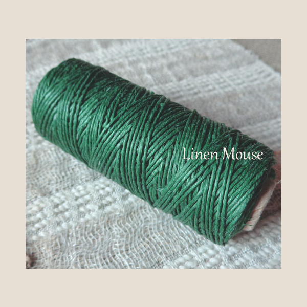 SZNUREK LNIANY 0,9 mm Ciemna Zieleń Mini Szpulka 30mb