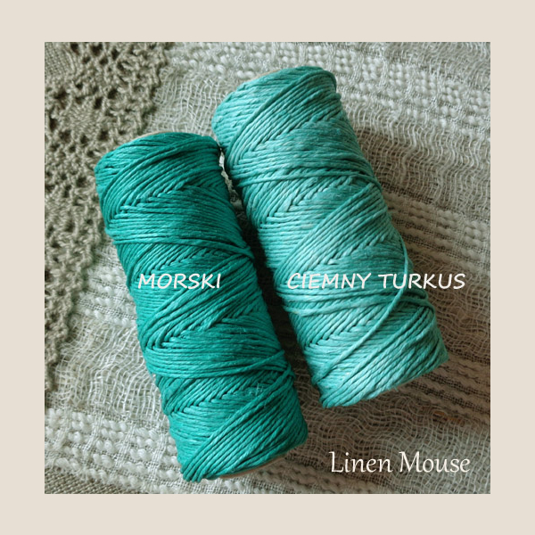 SZNUREK LNIANY 0,9 mm Ciemny Turkus Mini Szpulka 30mb