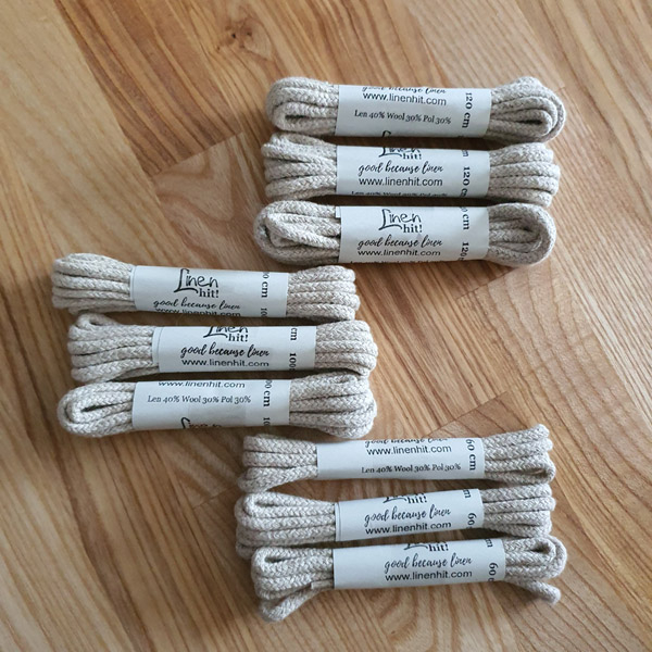 sznurówki lniane, linen shoelaces.