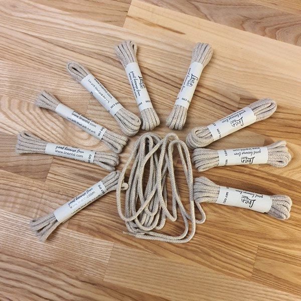 sznurówki lniane, linen shoelaces.