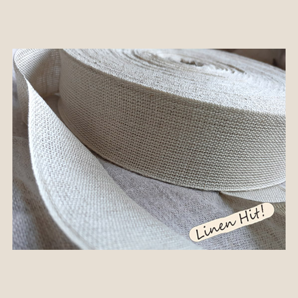 taśma lniana szeroka linen ribbon