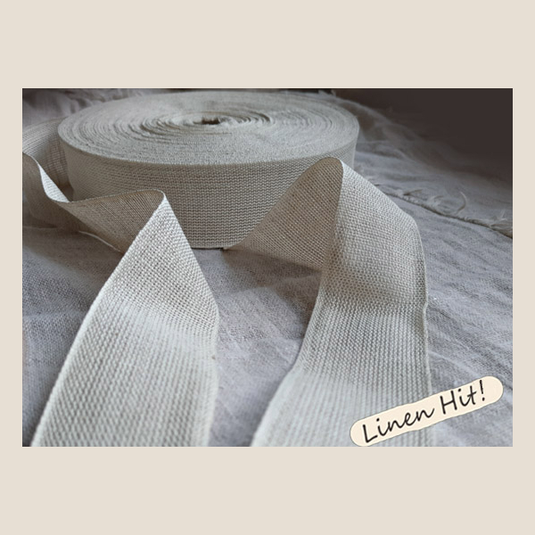 taśma lniana szeroka linen ribbon