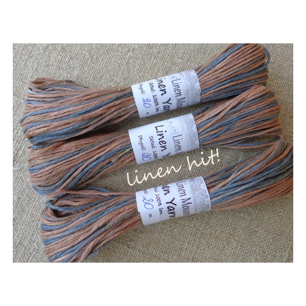 włóczka lniana ręcznie barwiona linen yarn hand-dyed