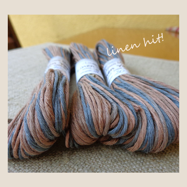 włóczka lniana ręcznie barwiona linen yarn hand-dyed