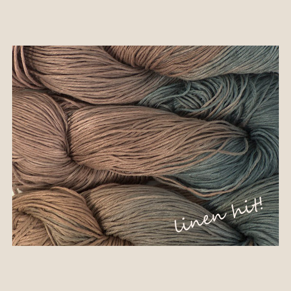 włóczka lniana ręcznie barwiona linen yarn hand-dyed