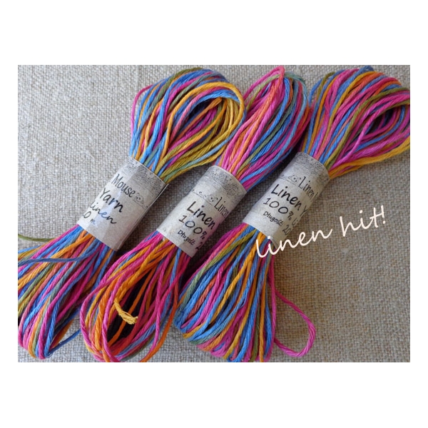 włóczka lniana ręcznie barwiona linen yarn hand-dyed