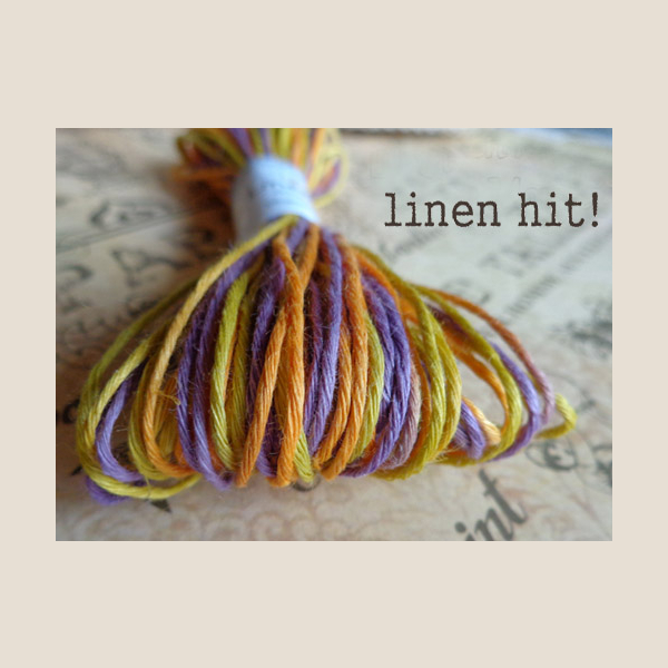 włóczka lniana ręcznie barwiona linen yarn hand-dyed