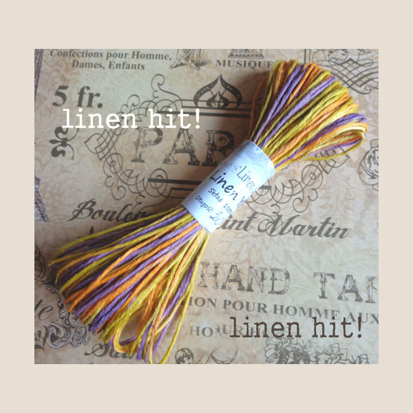 włóczka lniana ręcznie barwiona linen yarn hand-dyed