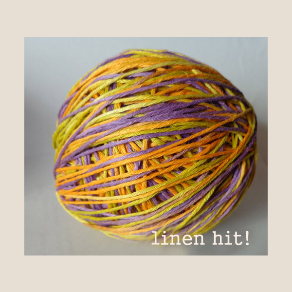 włóczka lniana ręcznie barwiona linen yarn hand-dyed