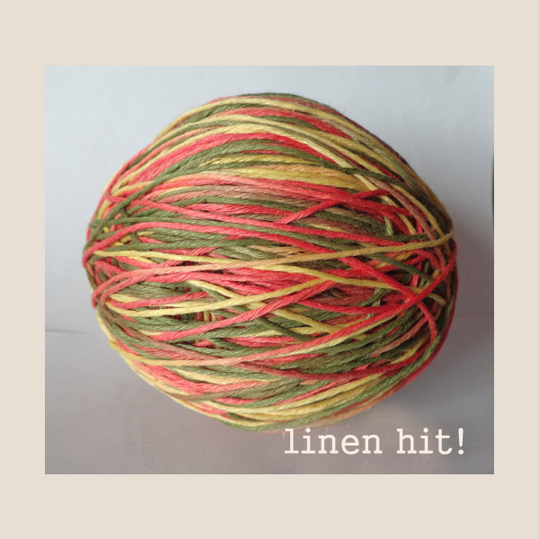 włóczka lniana ręcznie barwiona linen yarn hand-dyed