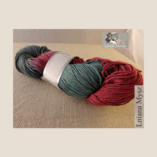włóczka lniana ręcznie barwiona linen yarn hand-dyed